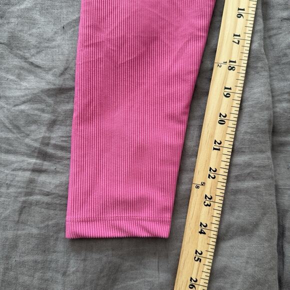 Beach Riot Sport High Rise Pink Ribbed Leggings Small - Picture 6 of 7